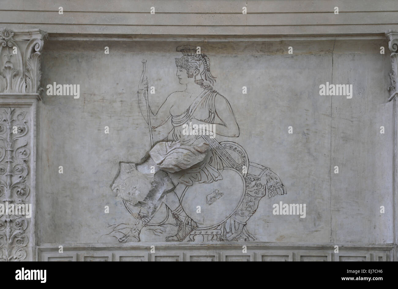 L'Italia. Roma. Ara Pacis Augustae. Altare dedicato a pax. 13-9BC. Facciata. Oriente anteriore. Foto Stock