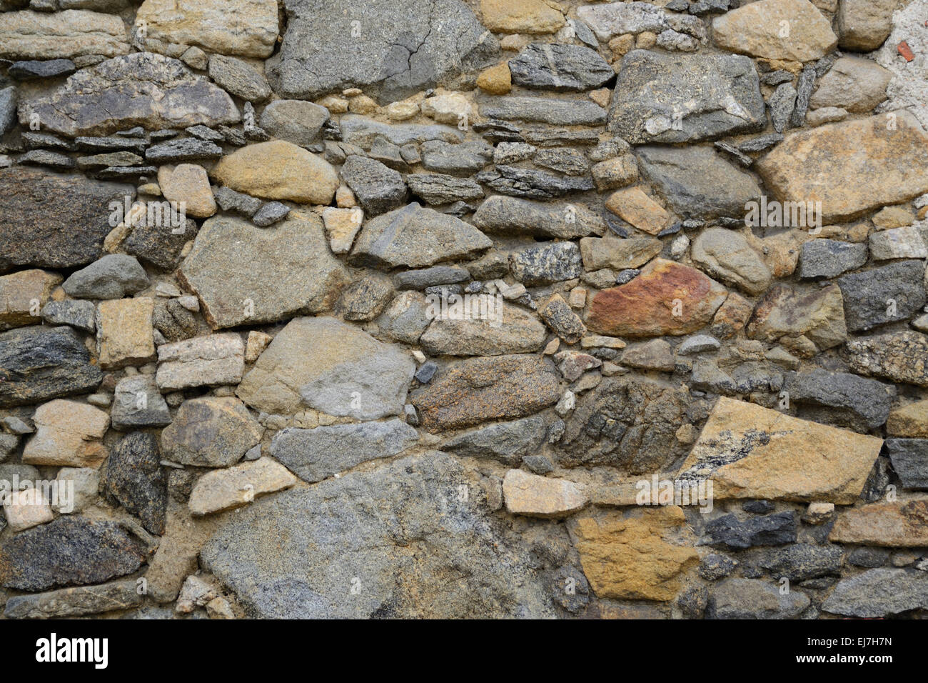 Il vecchio muro di pietra - primo piano Foto Stock