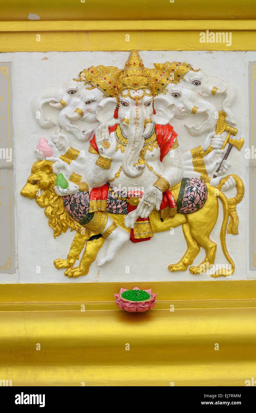 Bella dio indù Ganesh sulla parete Foto Stock