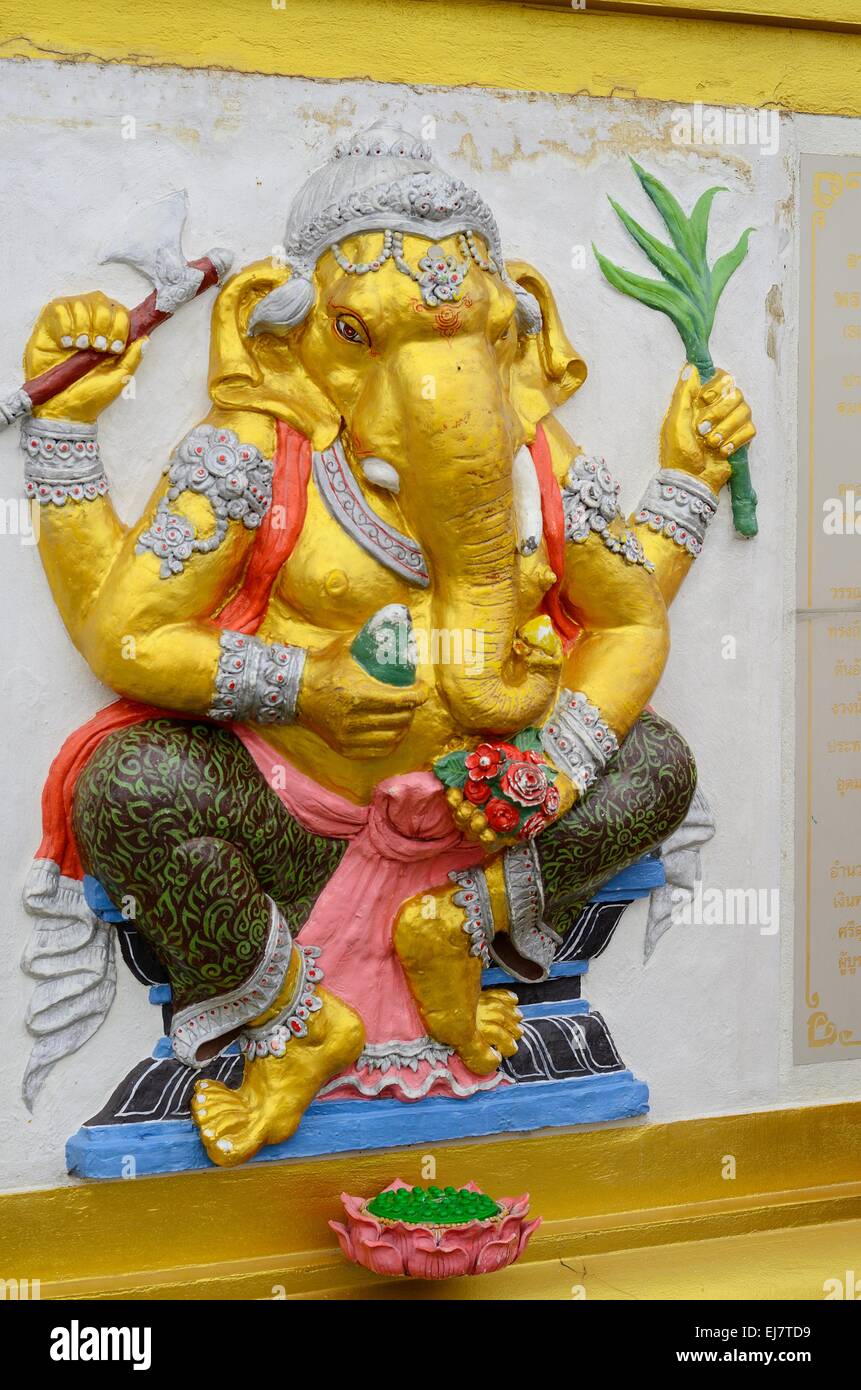 Bella dio indù Ganesh sulla parete Foto Stock