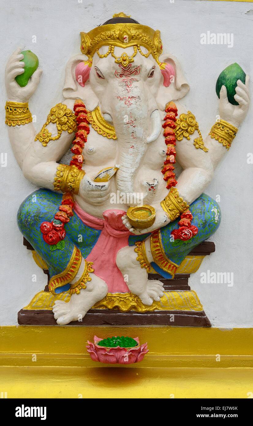 Bella dio indù Ganesh sulla parete Foto Stock