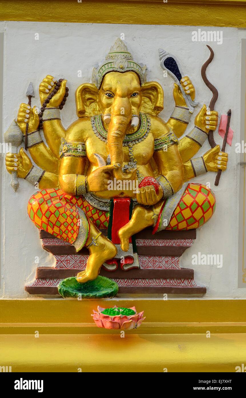 Bella dio indù Ganesh sulla parete Foto Stock