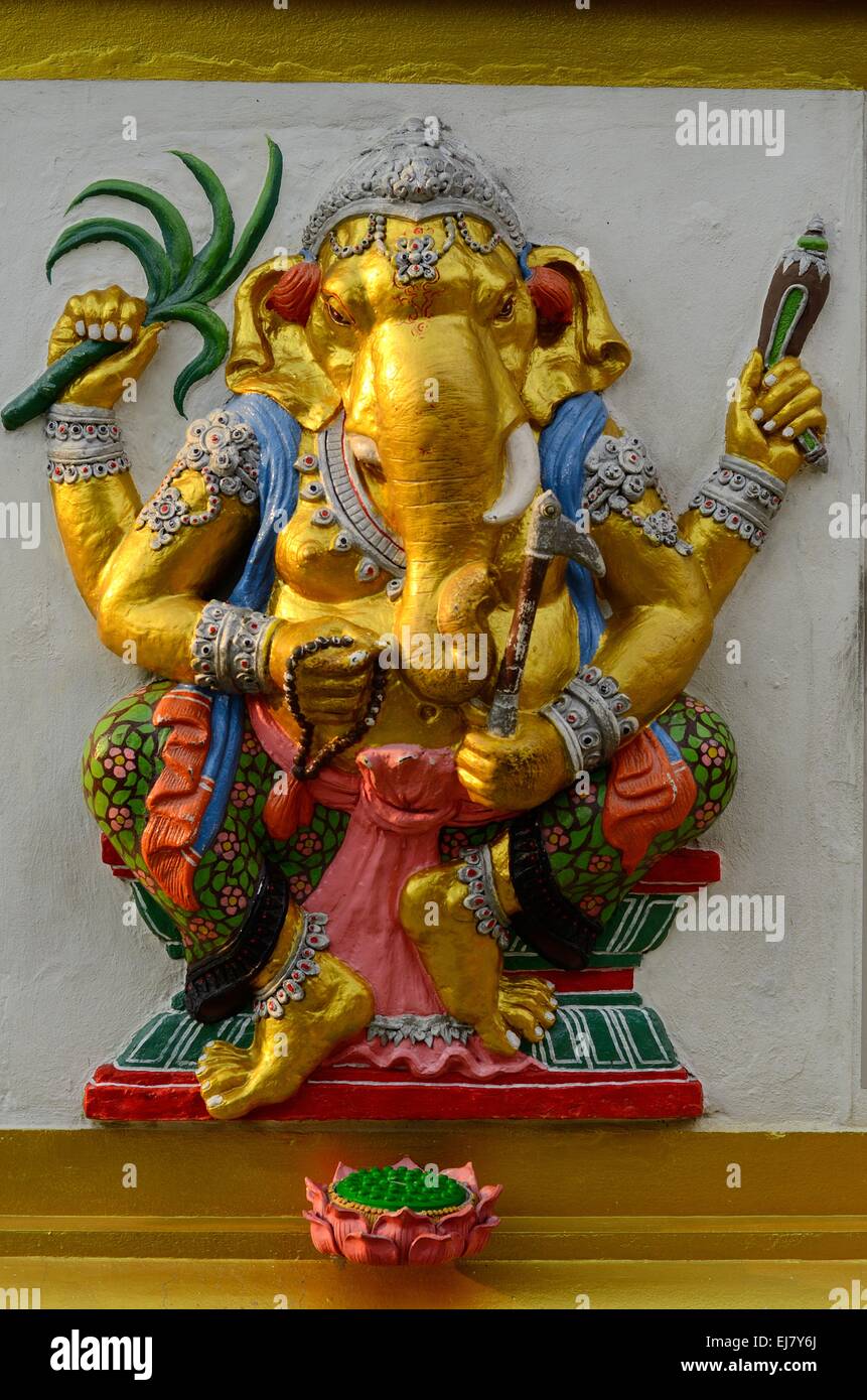 Bella dio indù Ganesh sulla parete Foto Stock