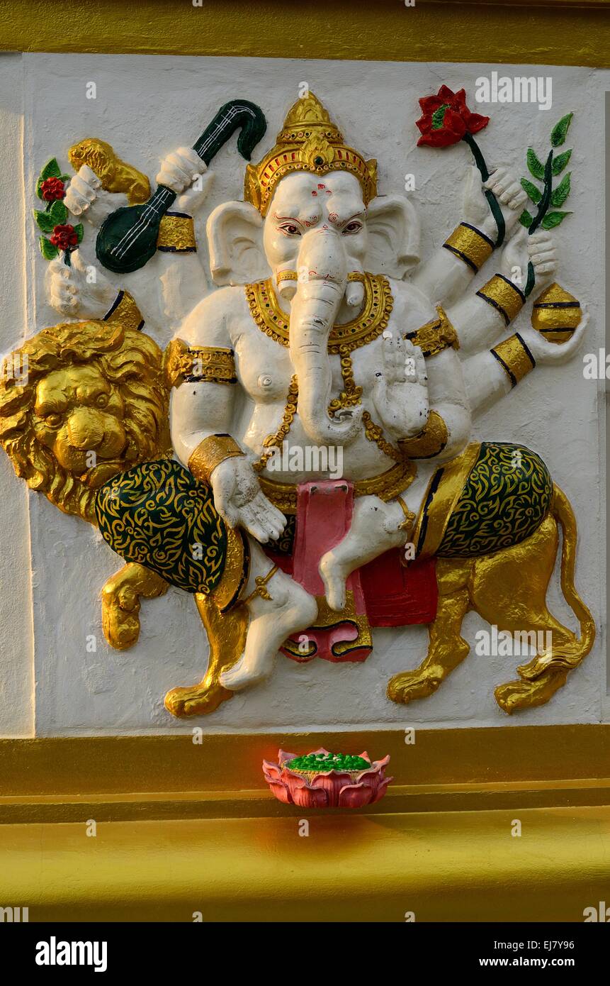 Bella dio indù Ganesh sulla parete Foto Stock
