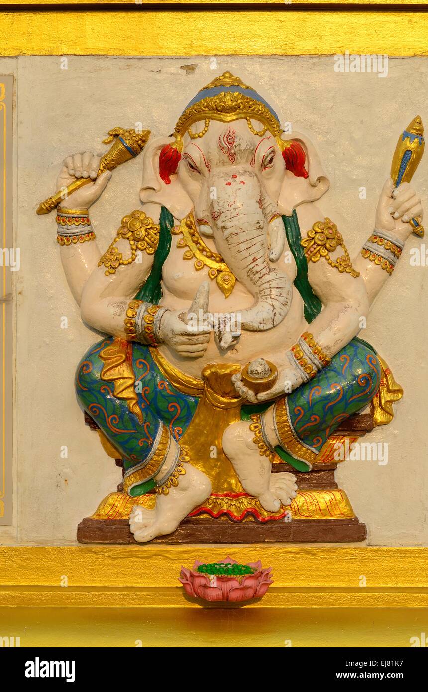 Bella dio indù Ganesh sulla parete Foto Stock