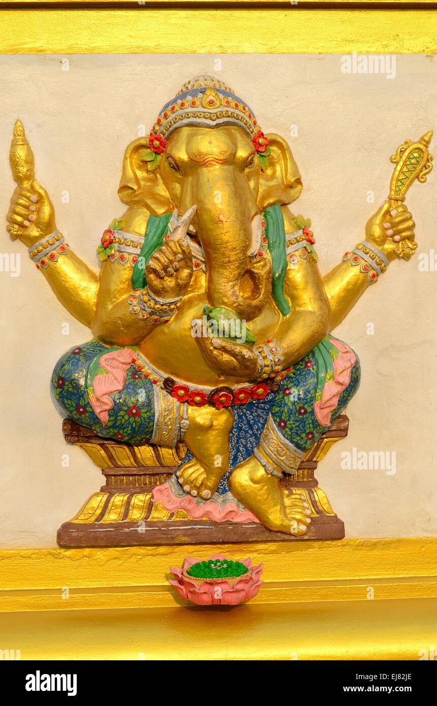 Bella dio indù Ganesh sulla parete Foto Stock