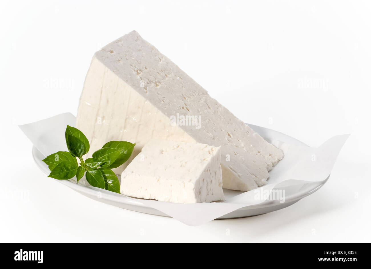 Il formaggio Feta(+percorso di clipping) Foto Stock