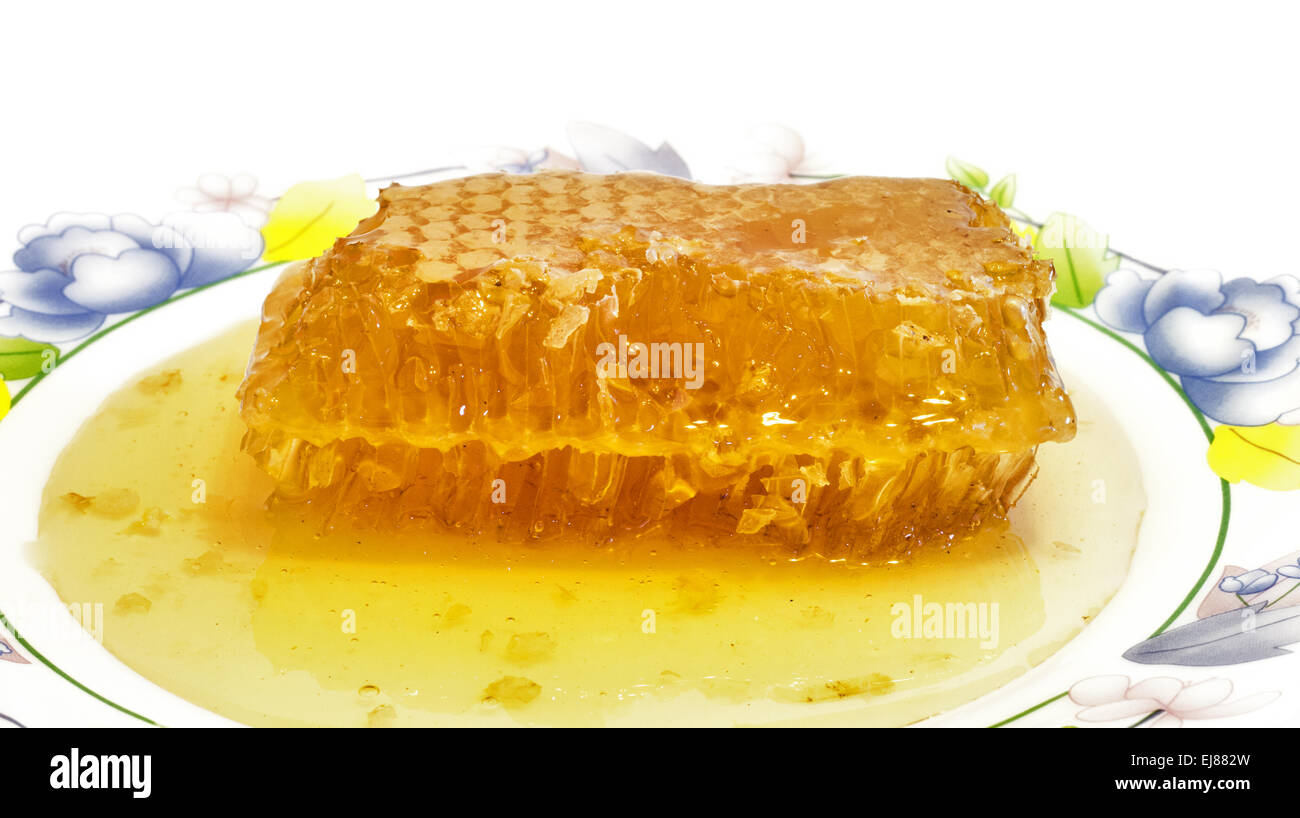 Fresca con miele di favo di miele . Foto Stock