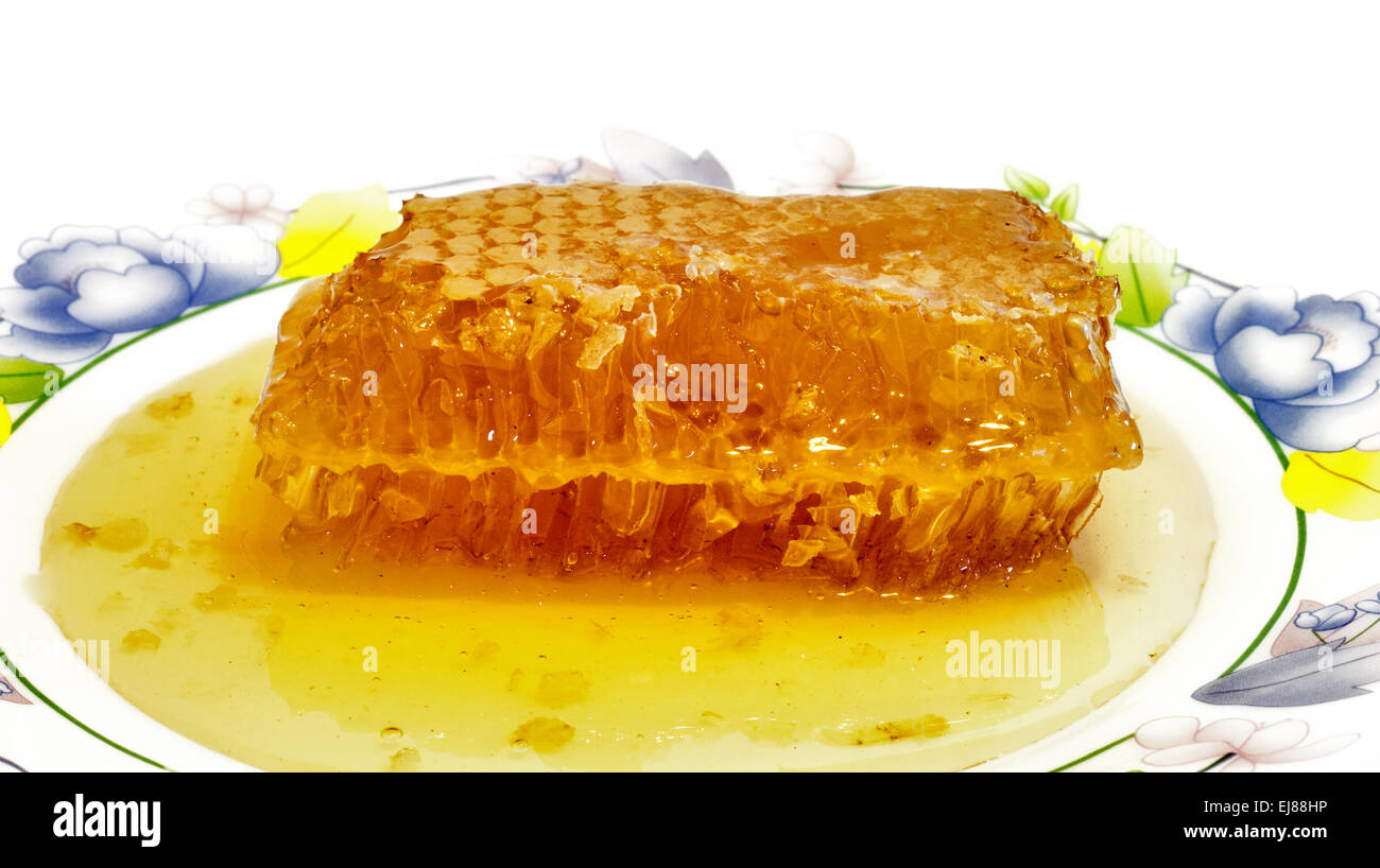 Fresca con miele di favo di miele . Foto Stock