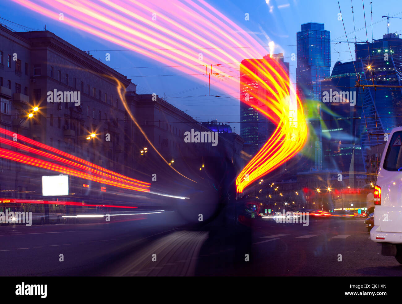 Mosca - Maggio.22. Città di Mosca Paesaggio notturno Foto Stock