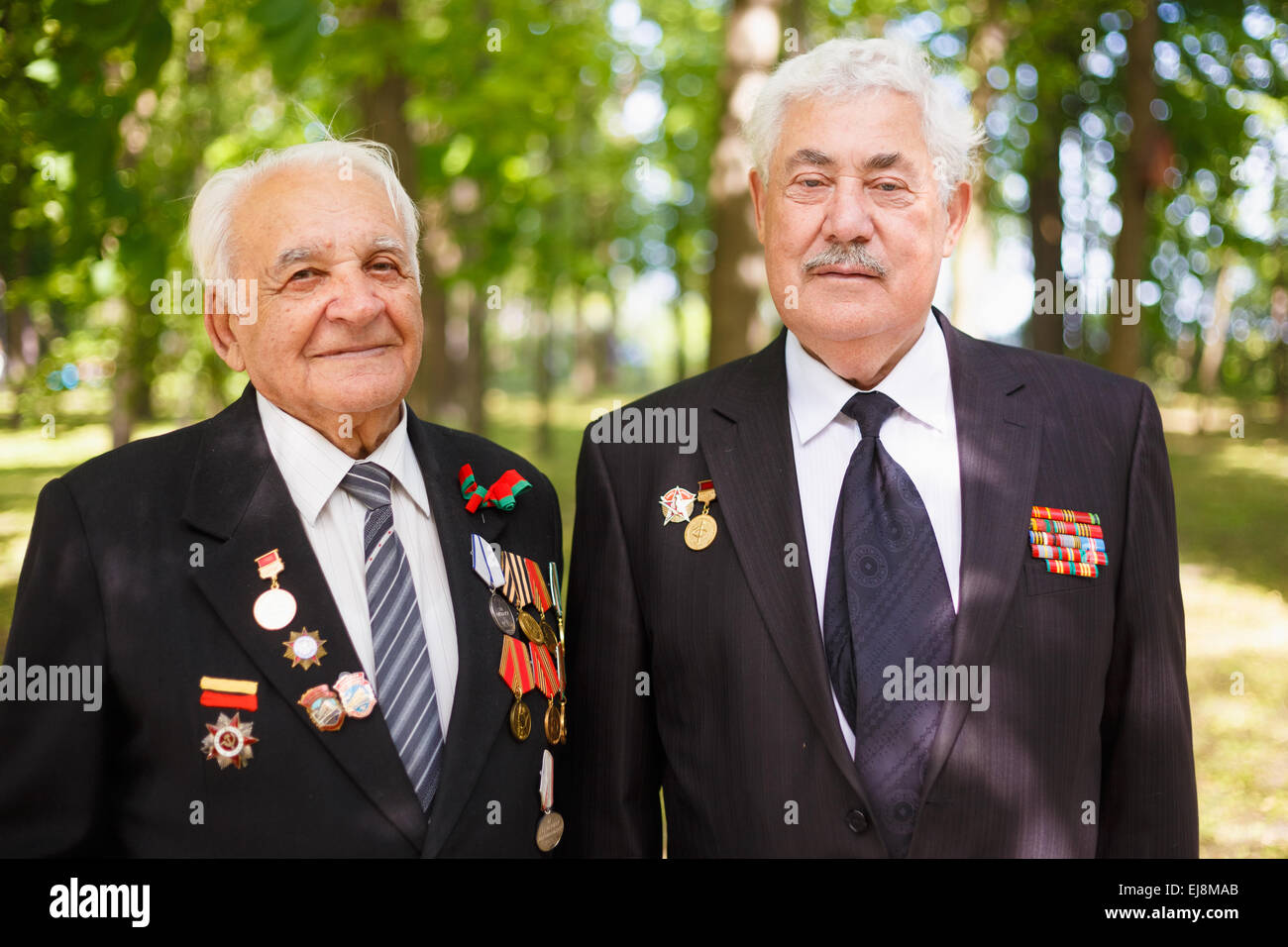 Bielorusso non identificato i veterani della Grande Guerra Patriottica la Giornata della Vittoria Foto Stock