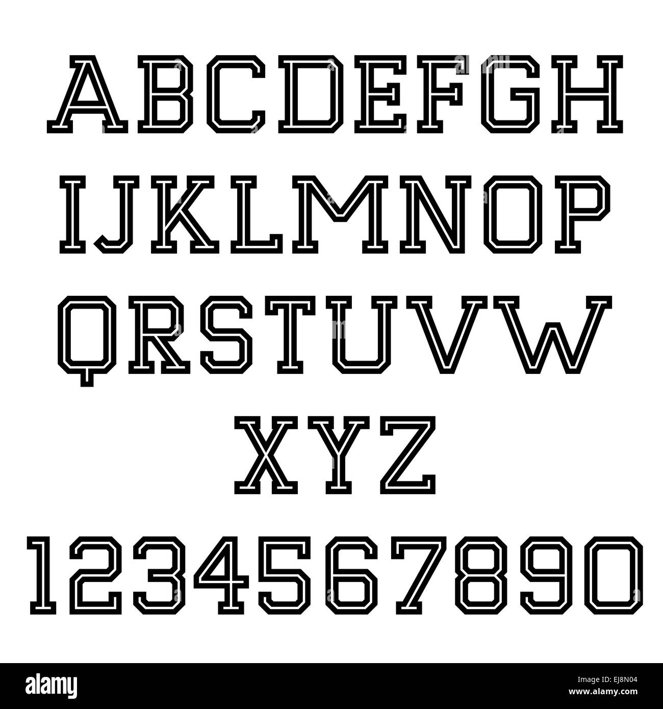 Fatte a mano font retrò Foto Stock