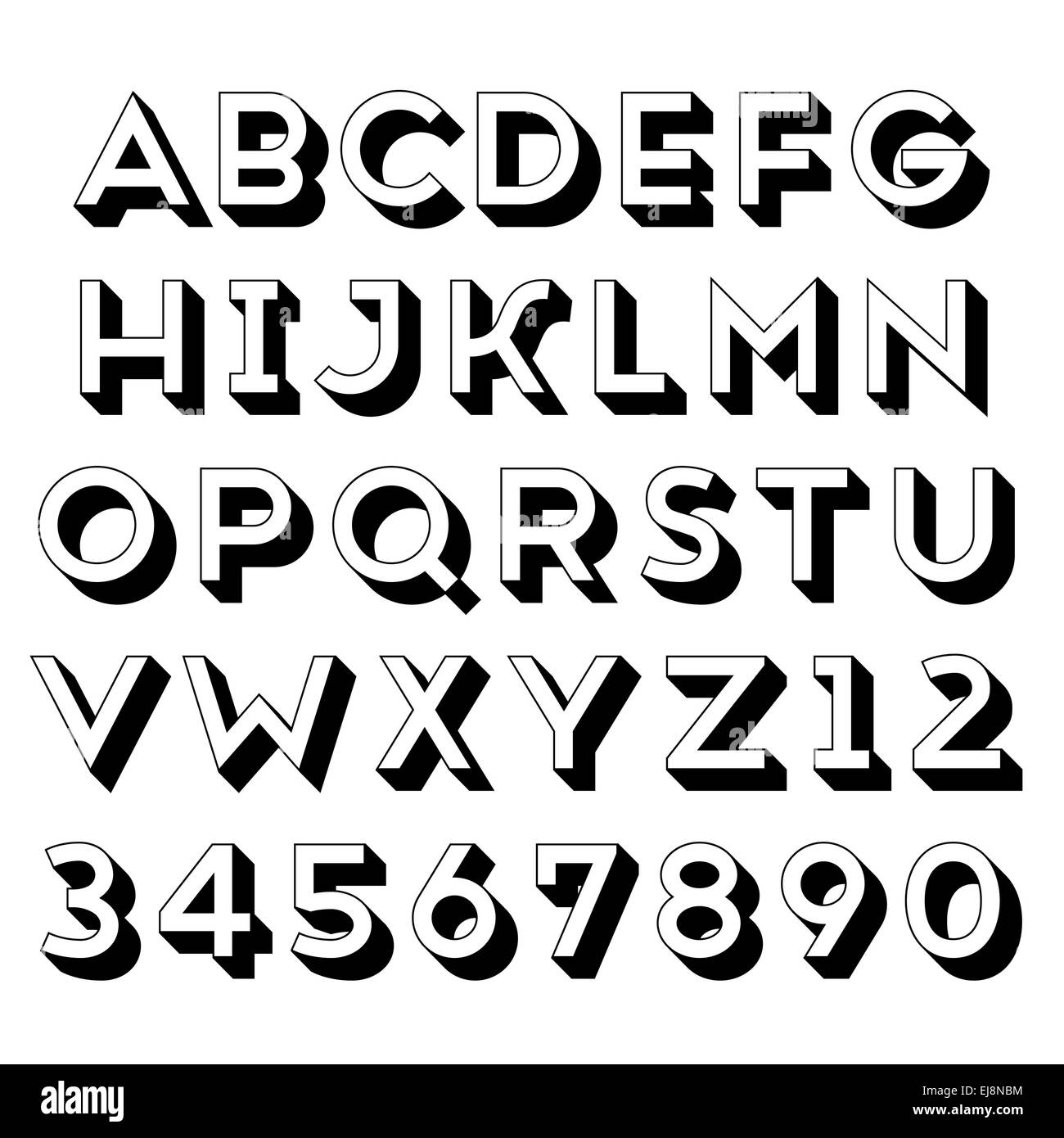 Fatte a mano sans-serif font Foto Stock