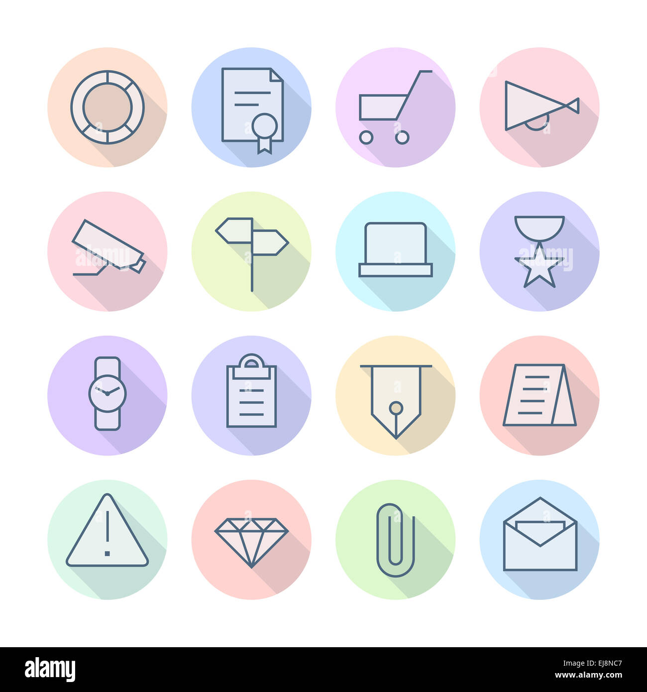 Sottile linea di icone per Affari e finanza Foto Stock