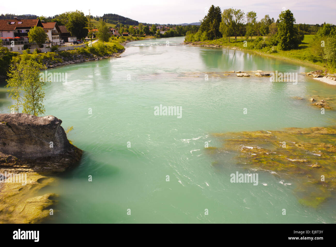 Il fiume Lech in Baviera Foto Stock