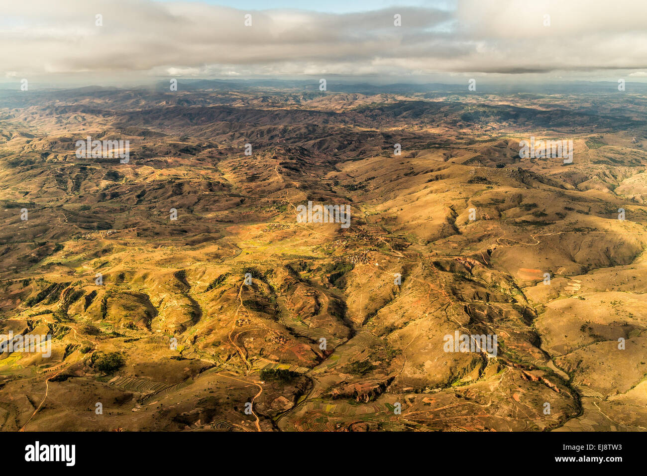 Terreno montuoso del Madagascar Foto Stock