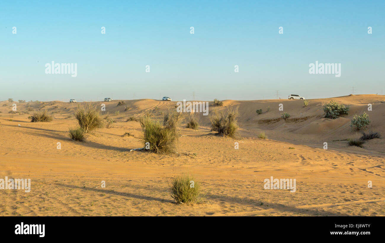 Traversata delle Dune di Dubai Foto Stock