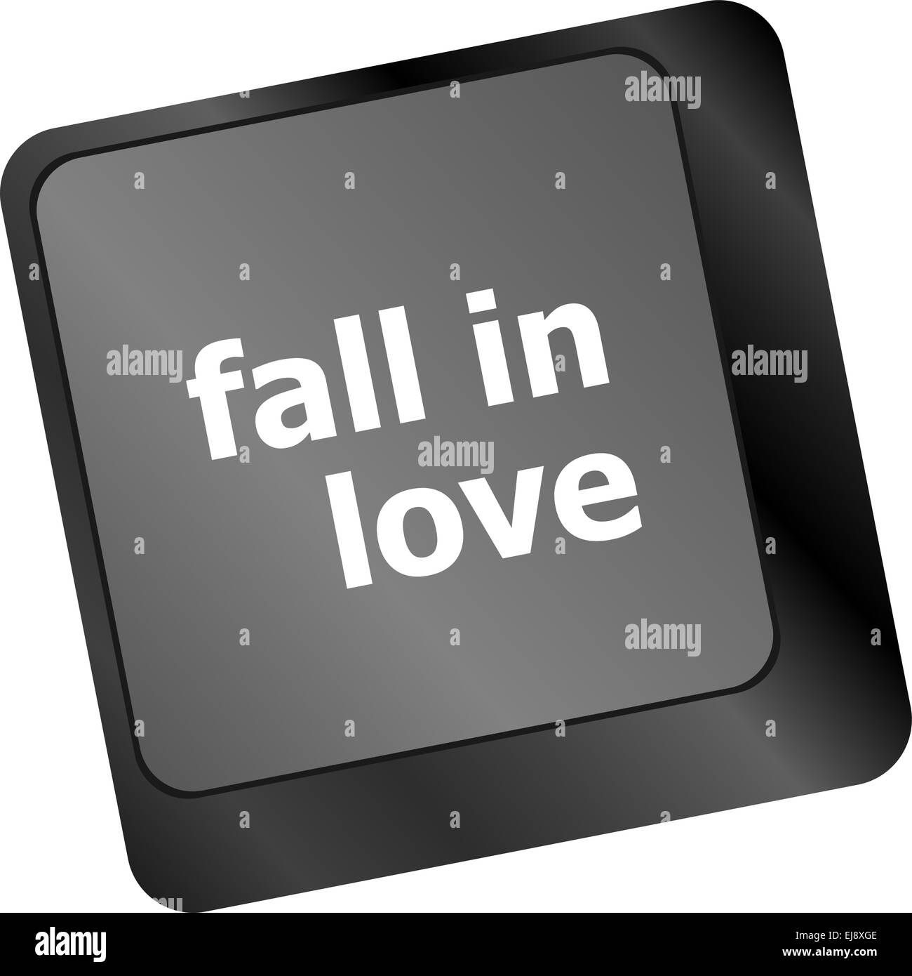 Moderna chiave di tastiera con parole cadono in amore Foto Stock