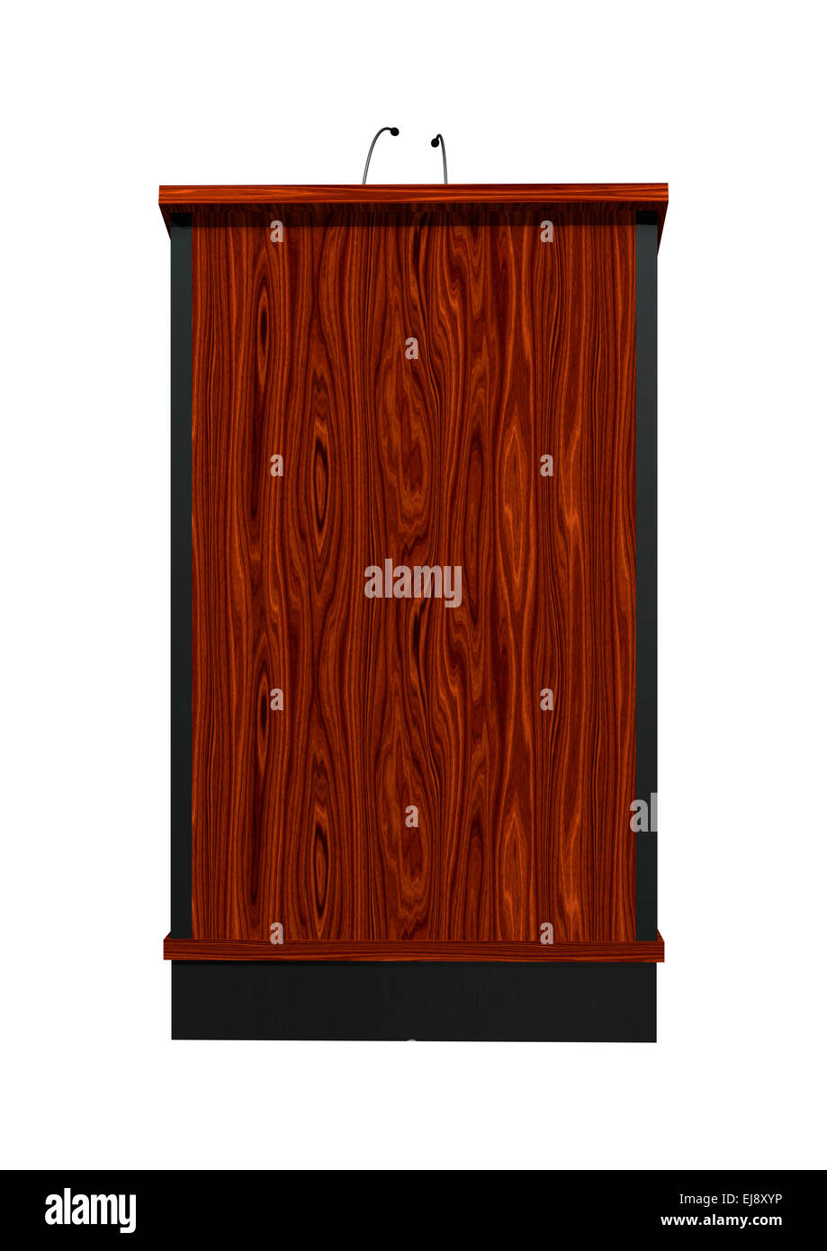 3D render digitale di un leggio in legno isolato su sfondo bianco Foto Stock