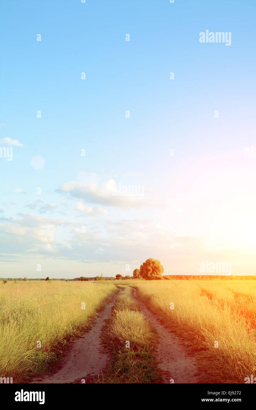 Corsia stradale e deep sky Foto Stock