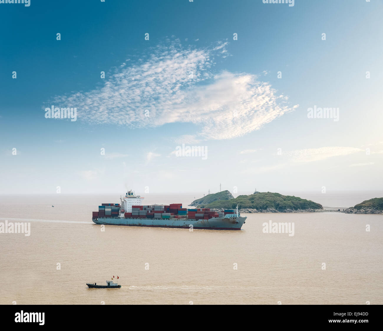 Contenitore nave da carico Foto Stock