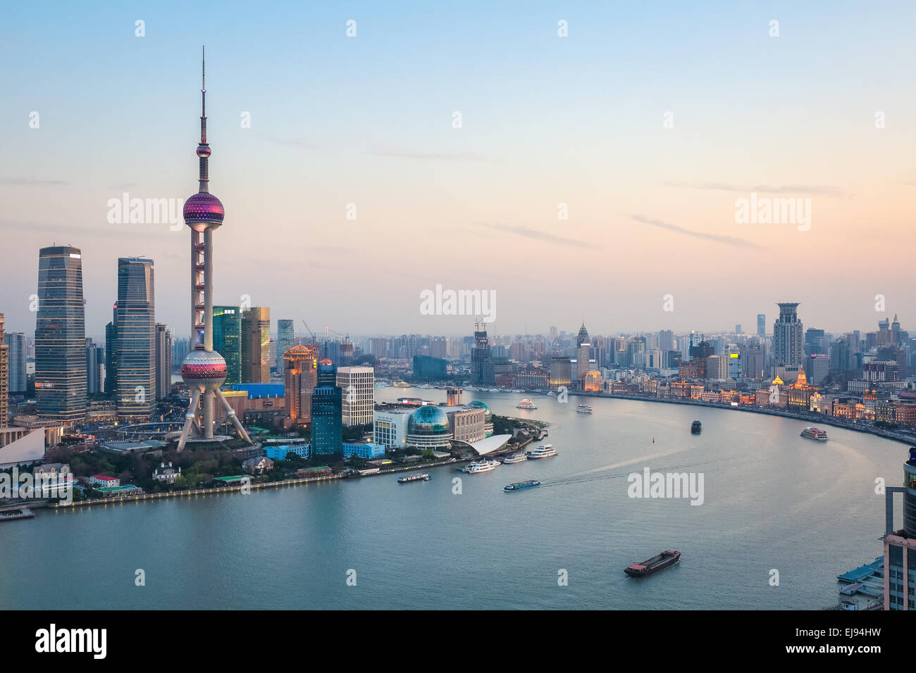 Bella shanghai al crepuscolo Foto Stock