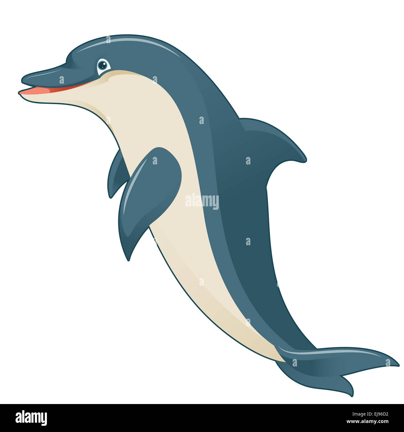 Immagine vettoriale di un cartone grigio dolphin Foto Stock