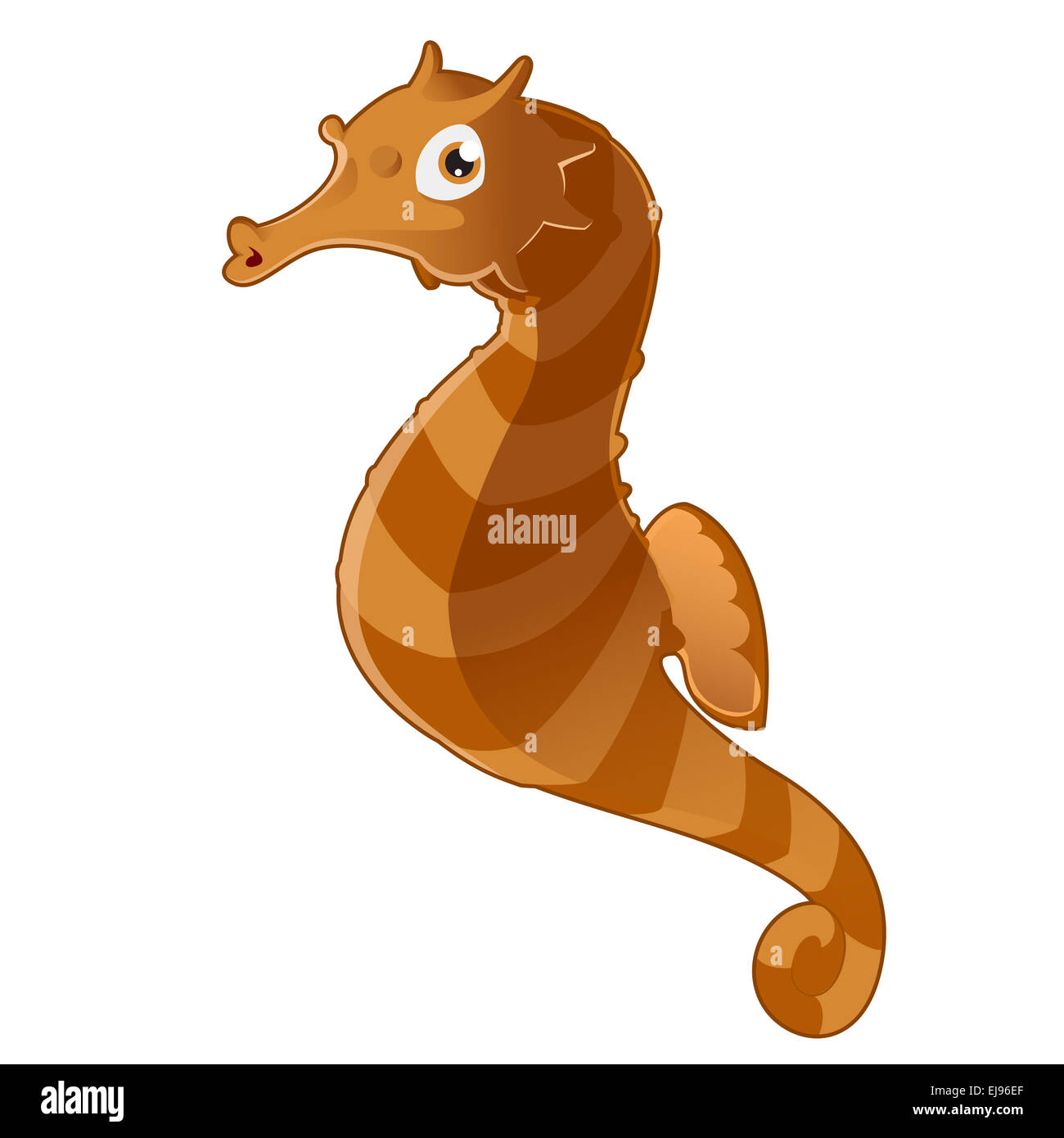 Immagine vettoriale di un cartoon cavalluccio marino di pesce Foto Stock