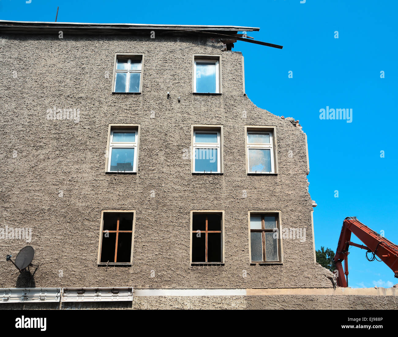 Demolizione di una casa Foto Stock