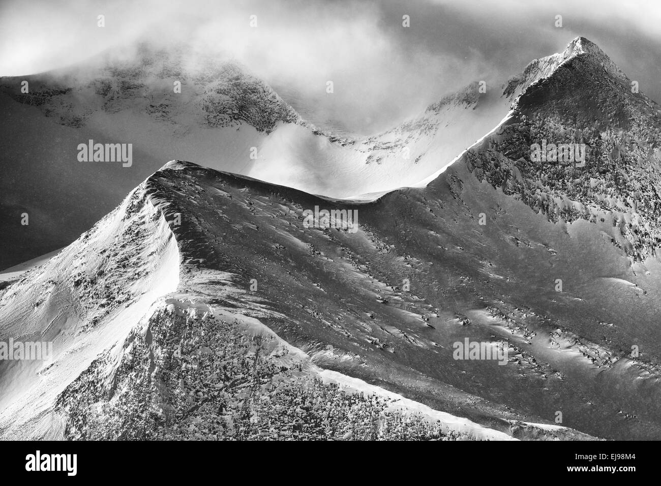 Paesaggio in Stuor Reiaddavaggi, Lapponia, Svezia Foto Stock