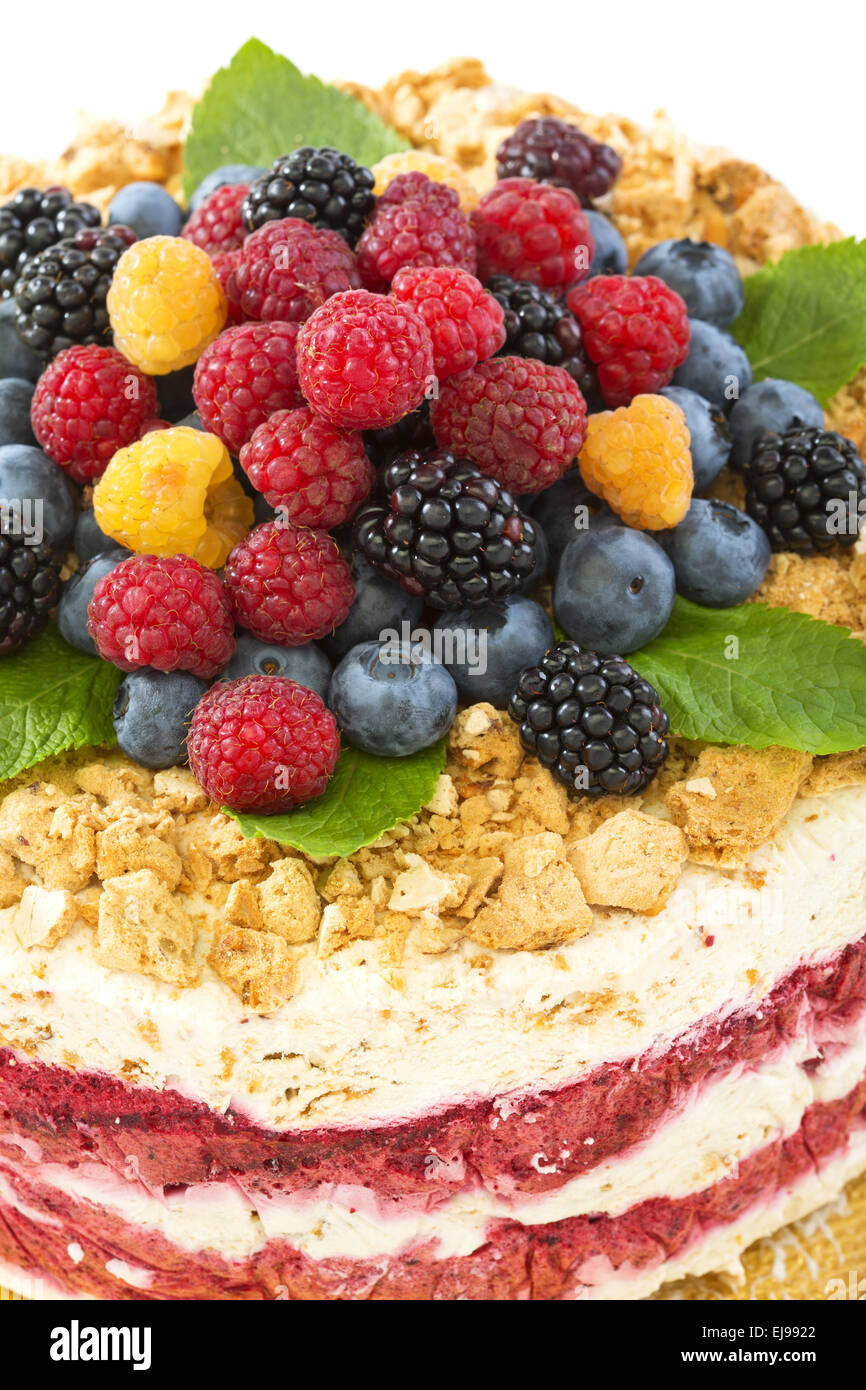 Dolce italiano con frutti di bosco. Foto Stock