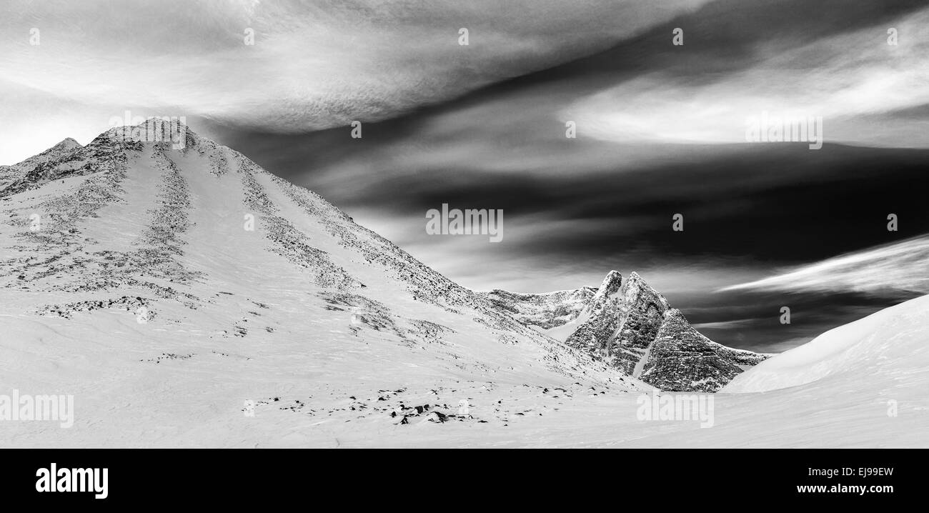 Paesaggio in Unna Reiaddavaggi, Lapponia, Svezia Foto Stock