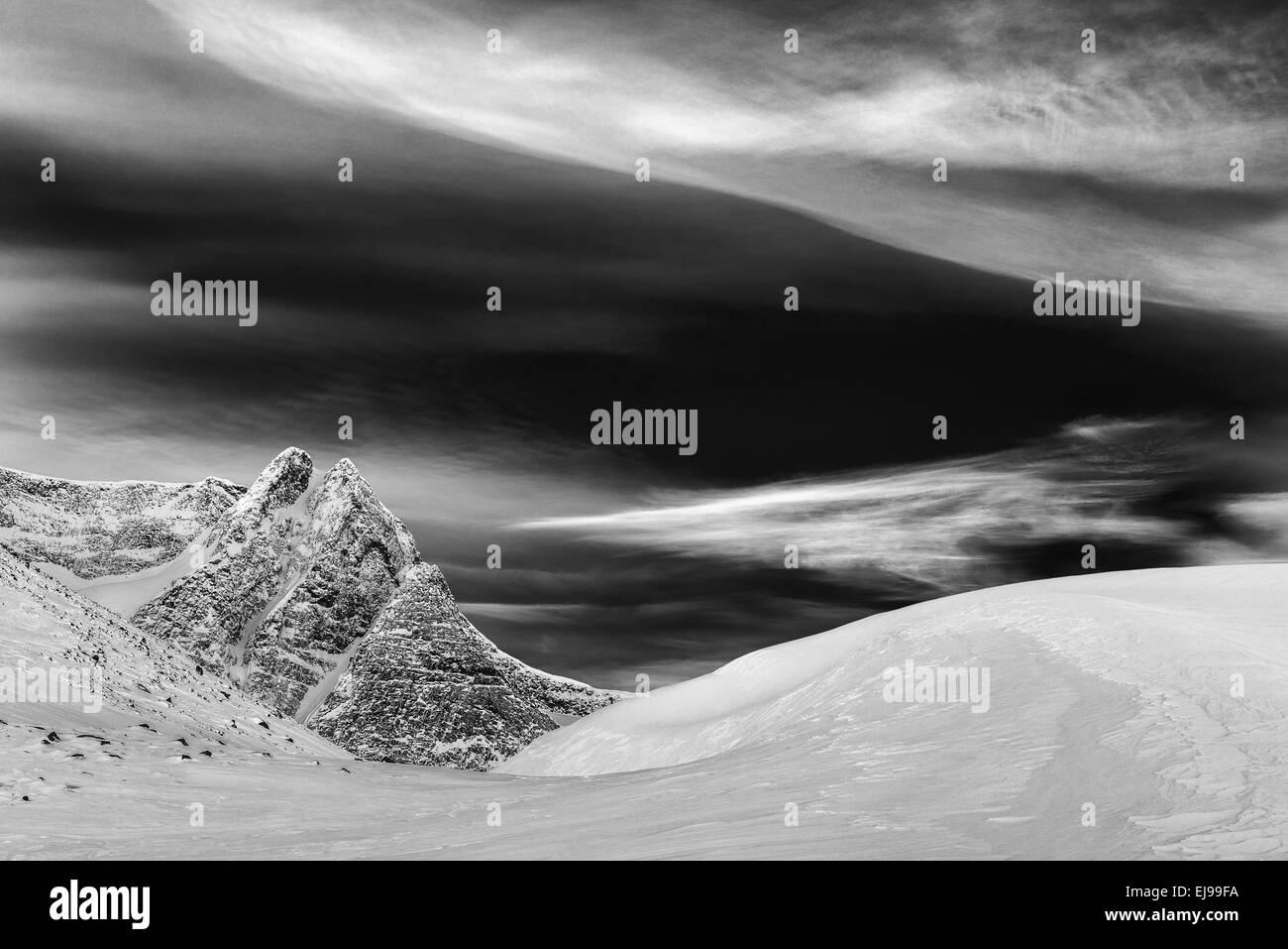 Paesaggio in Unna Reiaddavaggi, Lapponia, Svezia Foto Stock