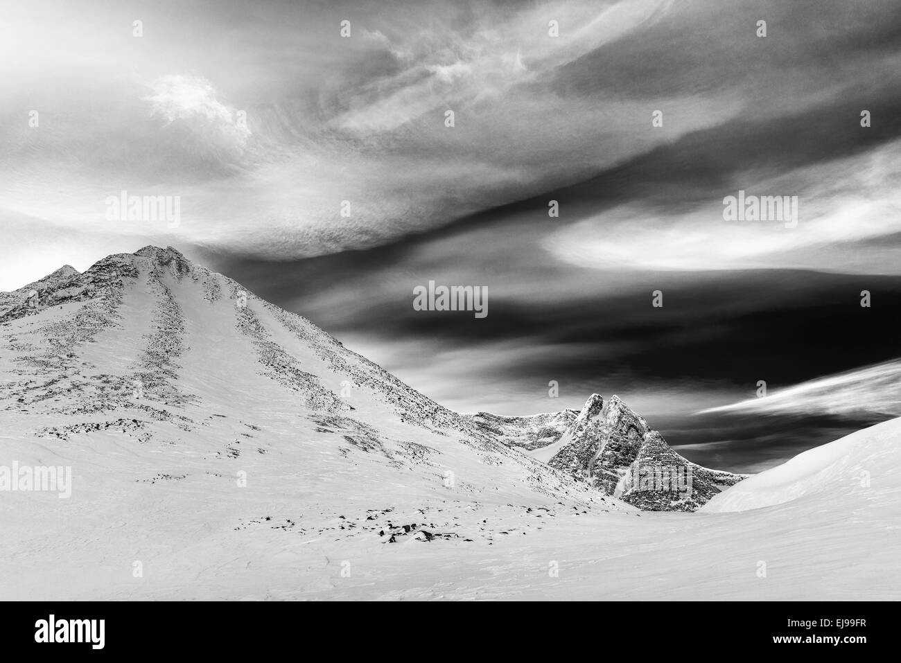 Paesaggio in Unna Reiaddavaggi, Lapponia, Svezia Foto Stock