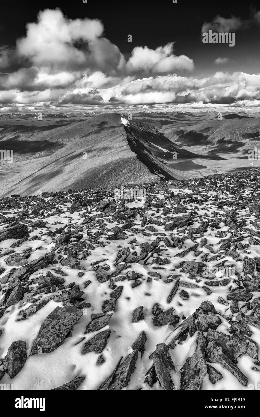 E Ballinvaggi Gaskariehppi valley, Abisko alpi Foto Stock