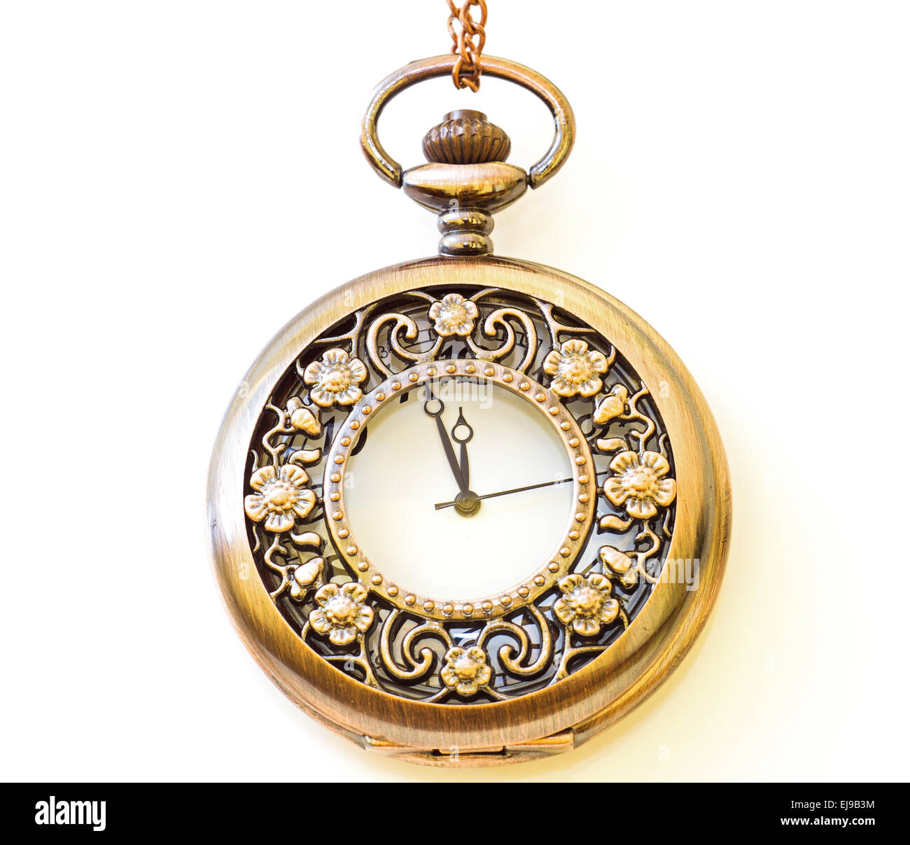 Vecchio orologio isolato Foto Stock