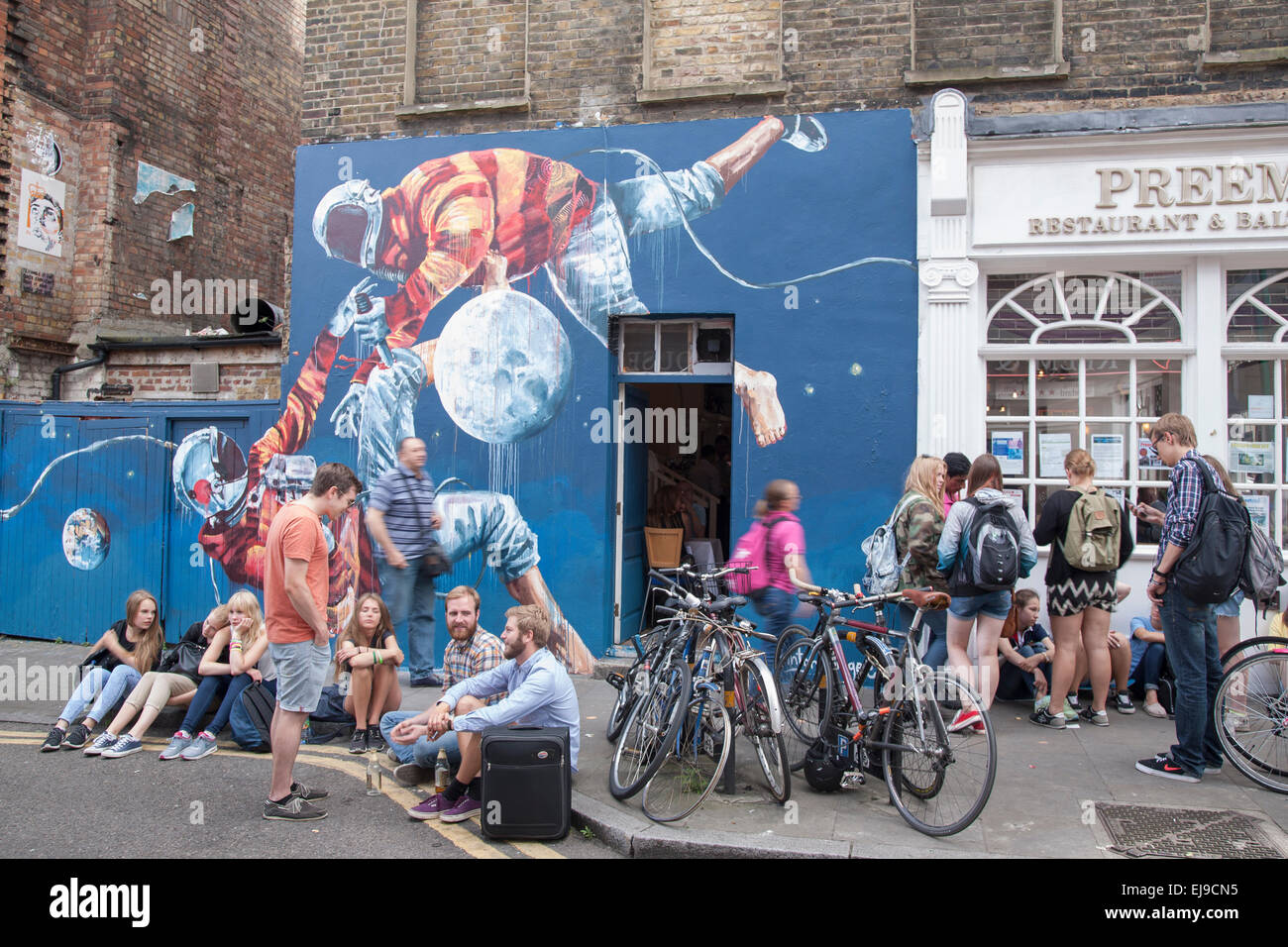 Hanbury Street, Brick Lane, Spitalfields, London, England, Regno Unito Foto Stock
