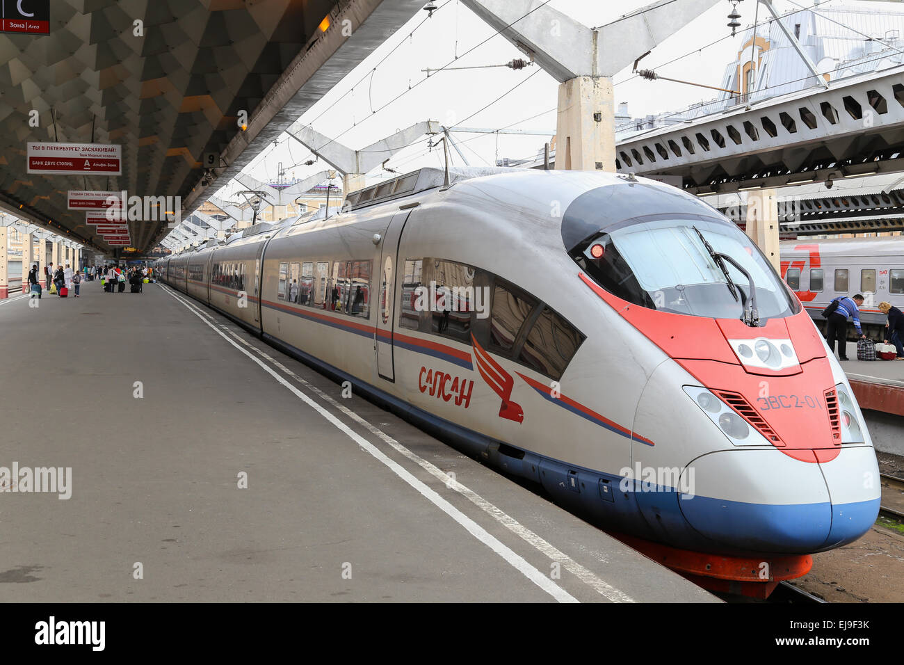 Express Treno Sapsan a San Pietroburgo Foto Stock