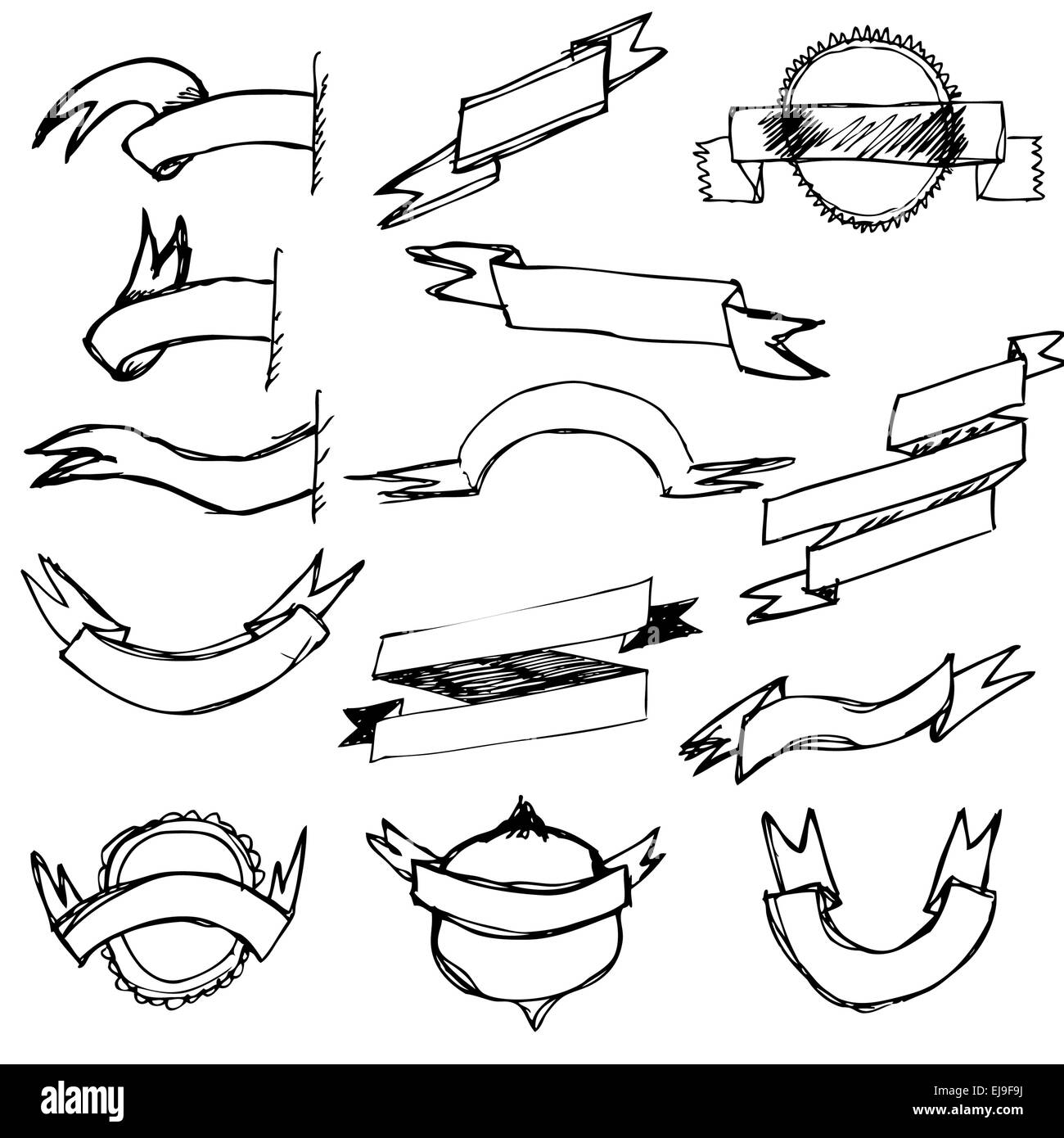 Disegnare a mano insieme a nastro Foto Stock