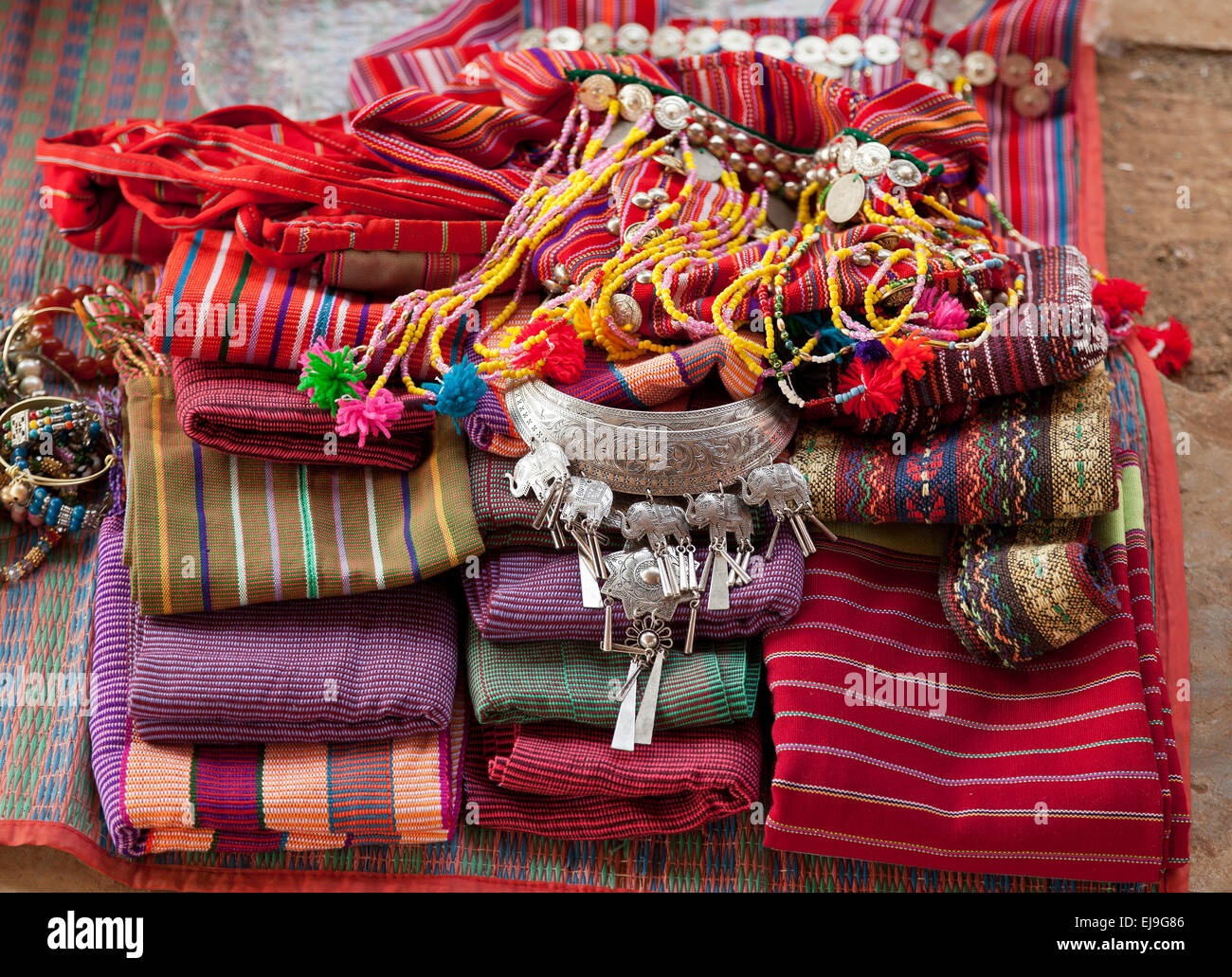 Thailandia del Nord Hill Tribes esempi di artigianato Foto Stock