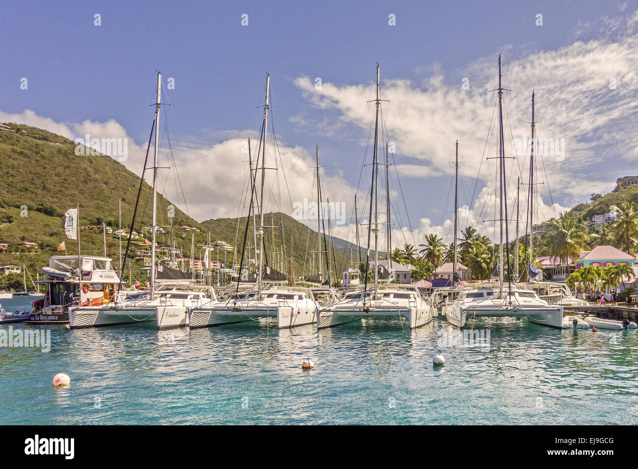 Vista mare da Pusser's Landing Tortola Foto Stock