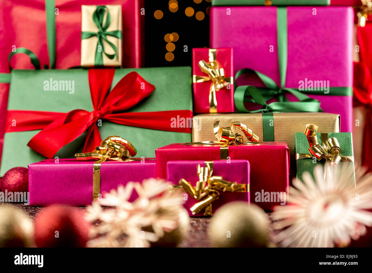 Regali di Natale preparato per la consegna Foto Stock