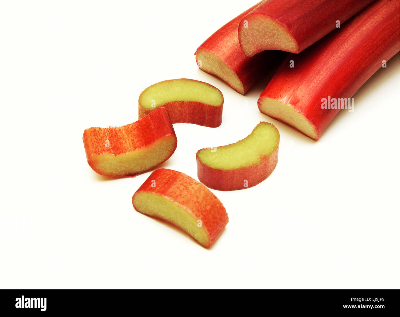 Impianto a torta (Rheum rhabarbarum) Foto Stock