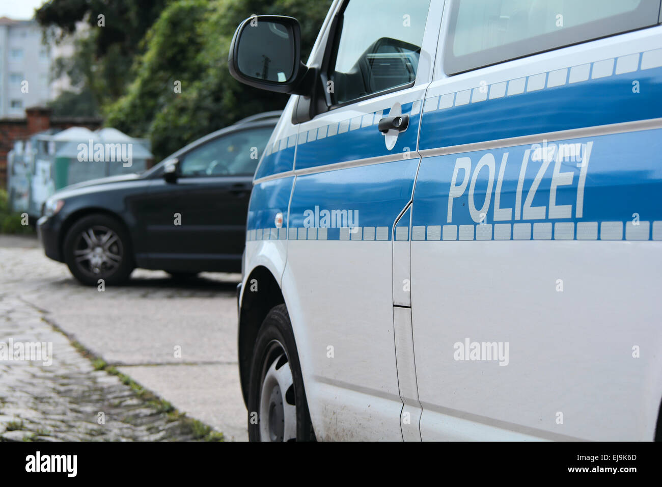 Parcheggio auto della polizia Foto Stock