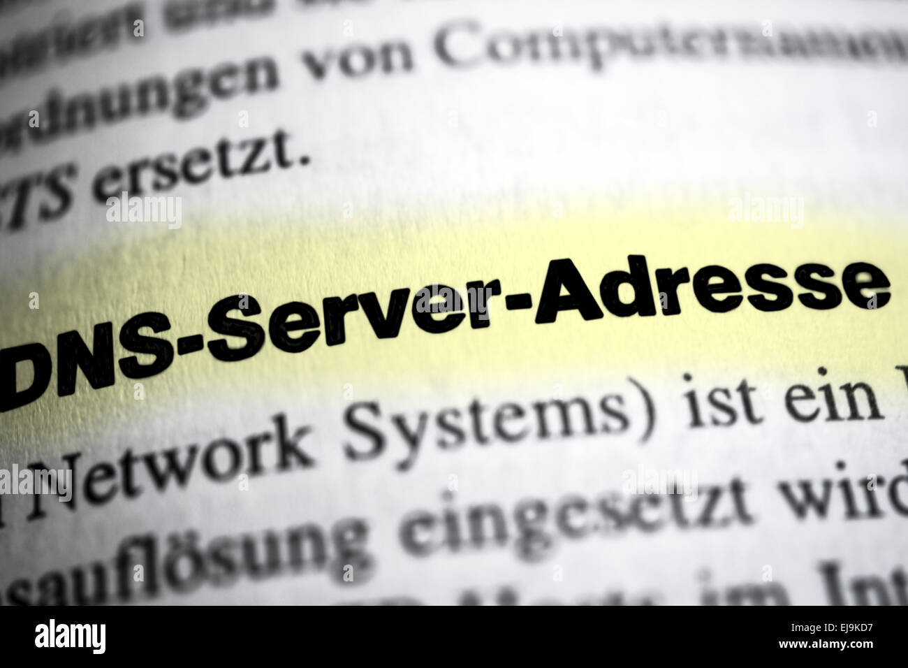 Indirizzo server DNS Foto Stock