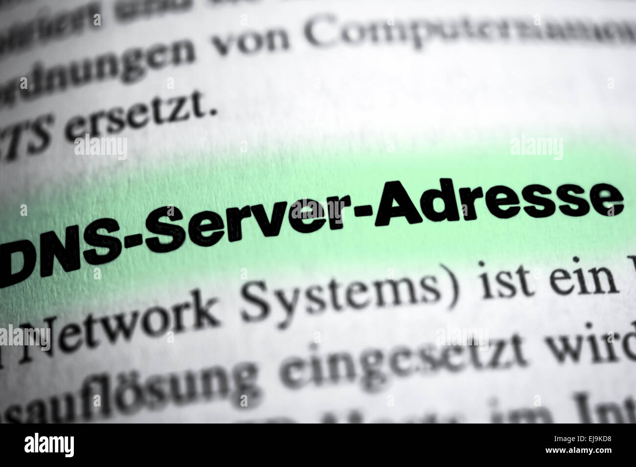 Indirizzo server DNS Foto Stock