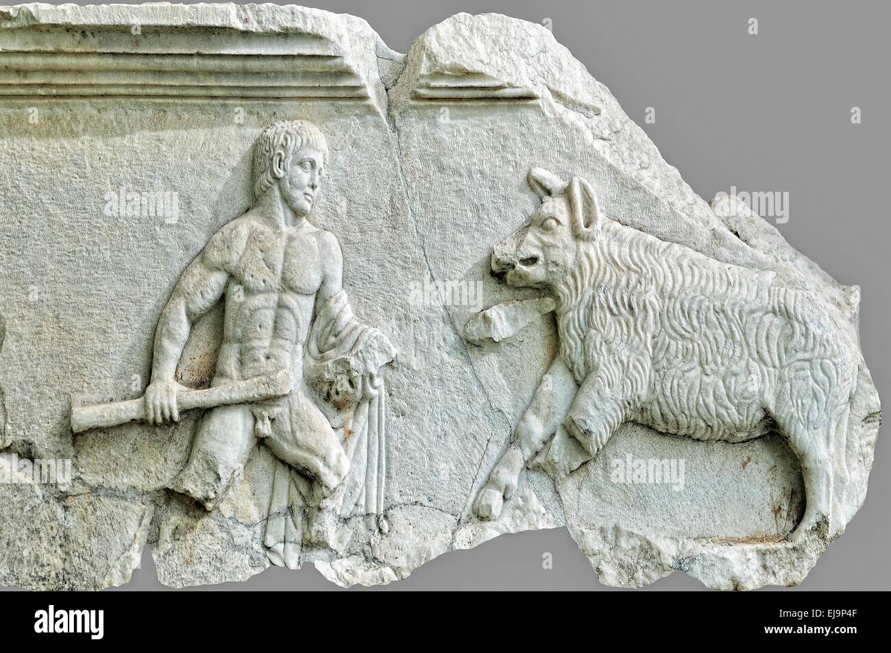 Lotta con il cinghiale Aphrodisias Turchia Foto Stock