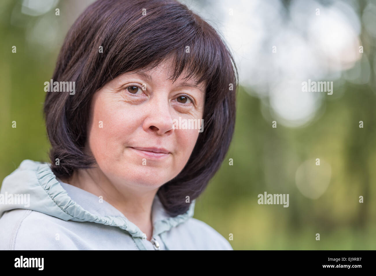 Bruna di mezza età Foto Stock