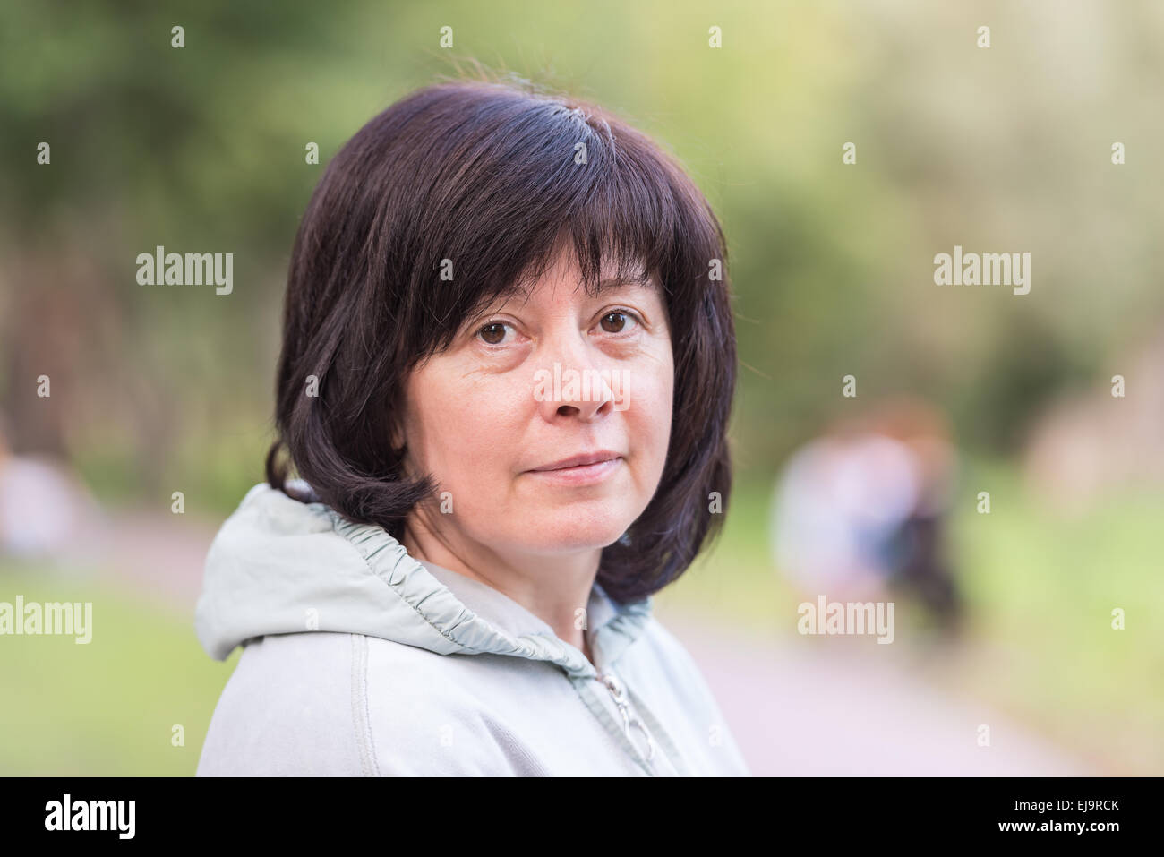 Bruna di mezza età Foto Stock