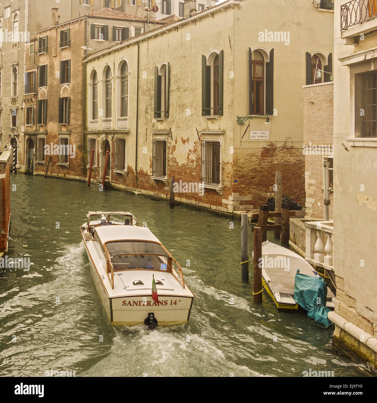 Canale veneziano scena Venezia Italia Foto Stock